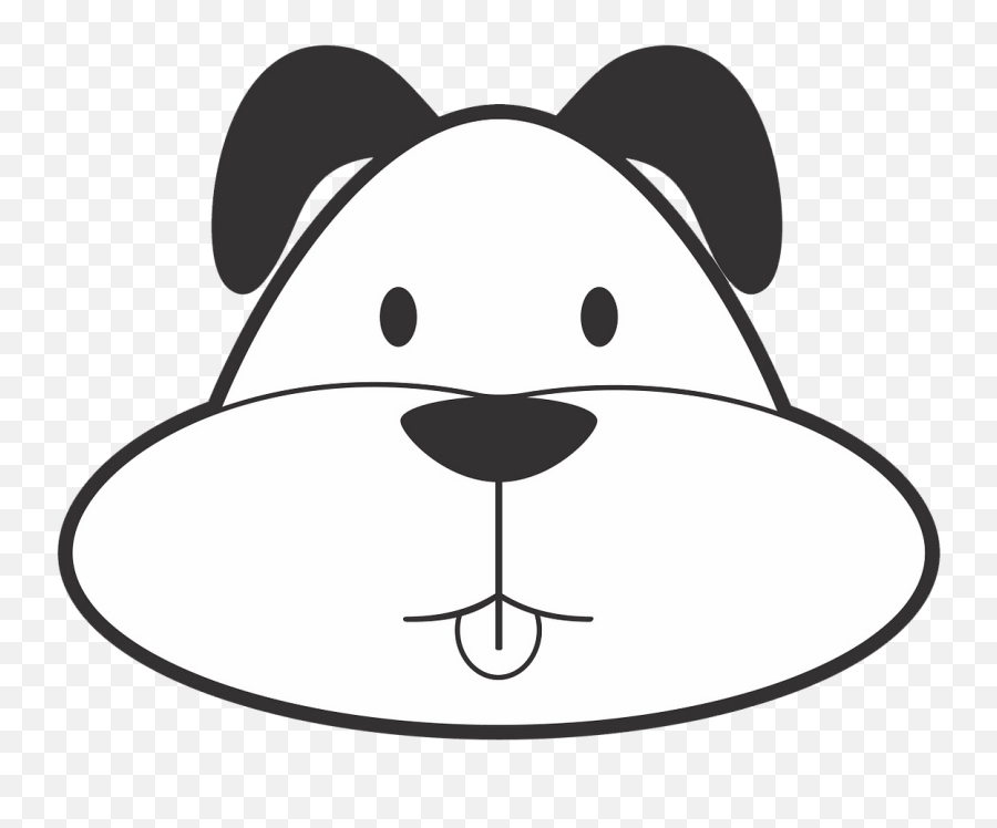 Cartoon Dog Face Clipart - Dog Face Clipart Black And White Emoji,Dog Face Clipart