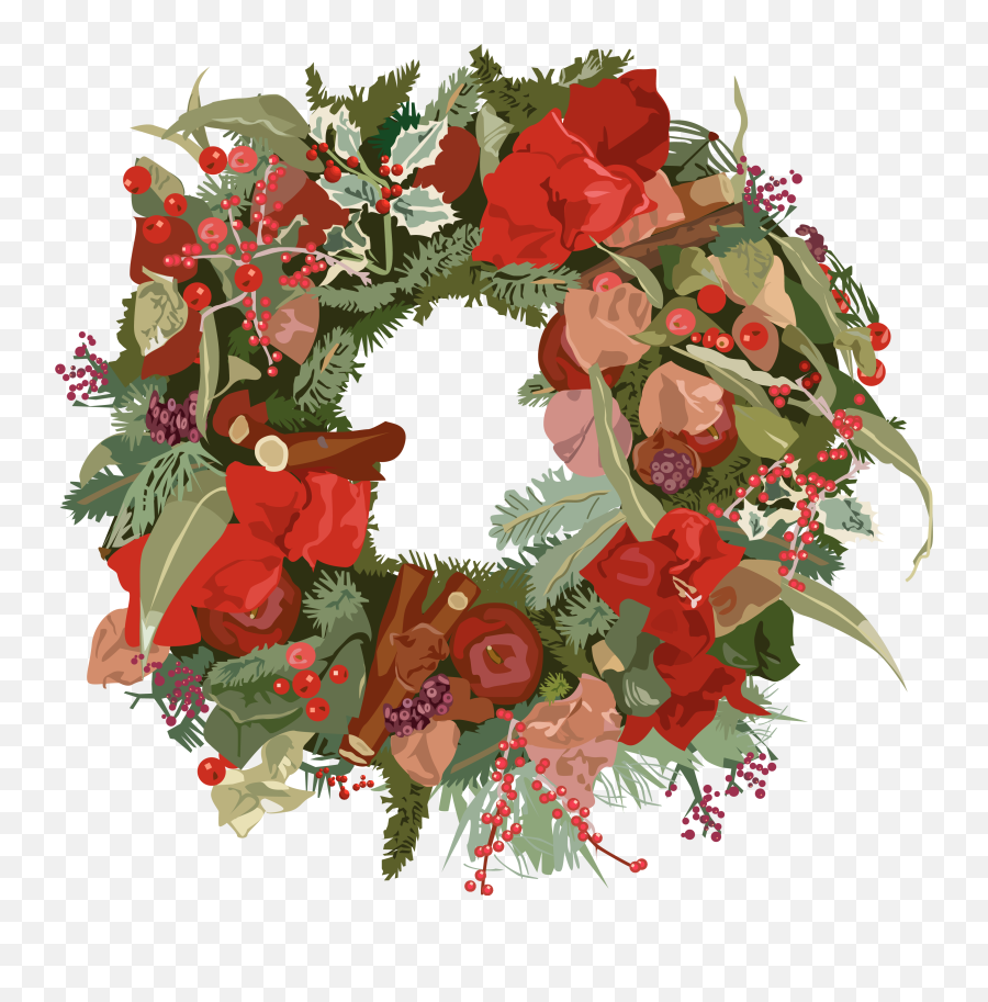 Fall Back Png - Christmas Wreath Clipart Traditional Emoji,Christmas Wreath Clipart