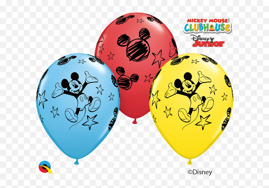 Mickey Mouse Assorted Balloons 5 Pack - Mickey Mouse Printed Balloon Emoji,Mickey Mouse Club Logo