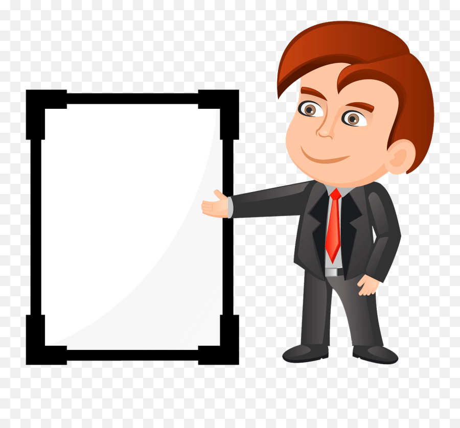 Businessman With Presentation Board Clipart Free Download - Very Short Hindi Moral Stories Emoji,Board Clipart