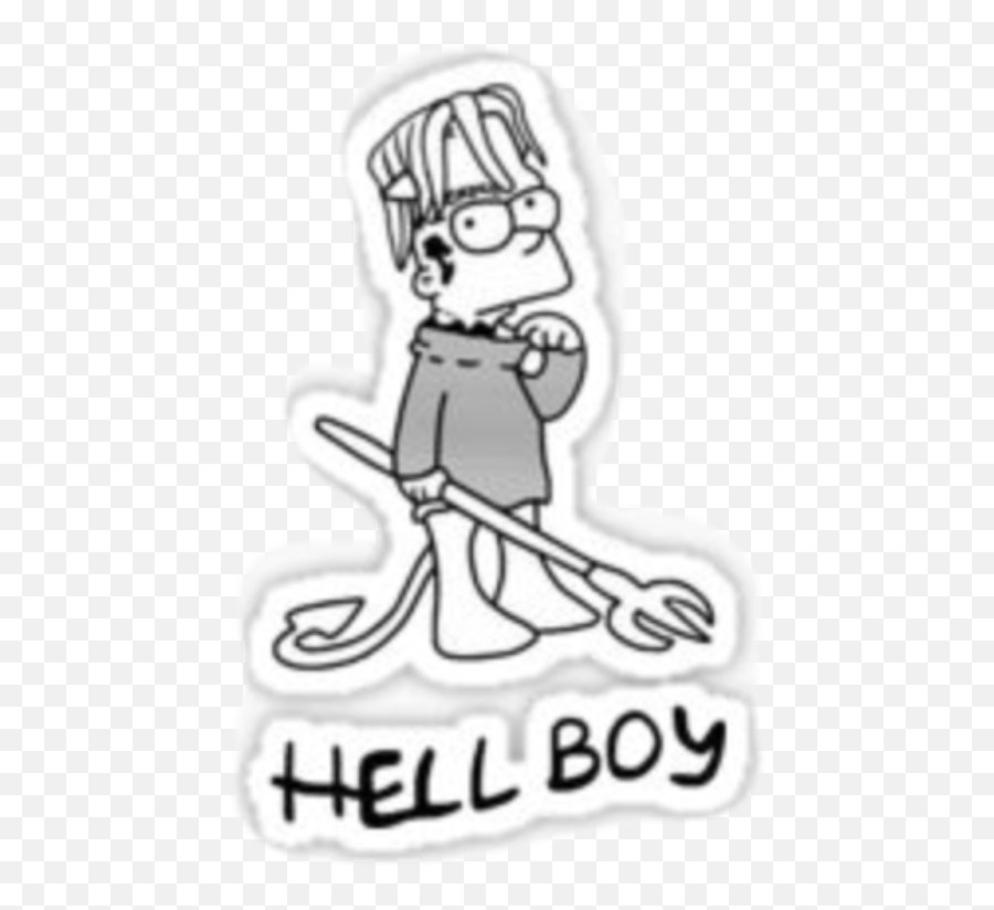 Hellboy Lil Peep Sticker Transparent - Hellboy Sticker Peep Emoji,Lil Peep Logo