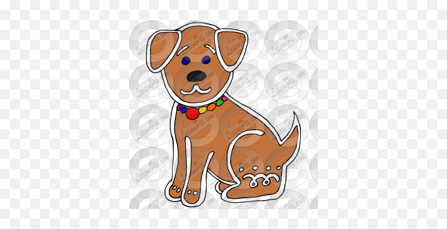 Gingerbread Dog Picture For Classroom Therapy Use - Great Emoji,Dog Tag Clipart