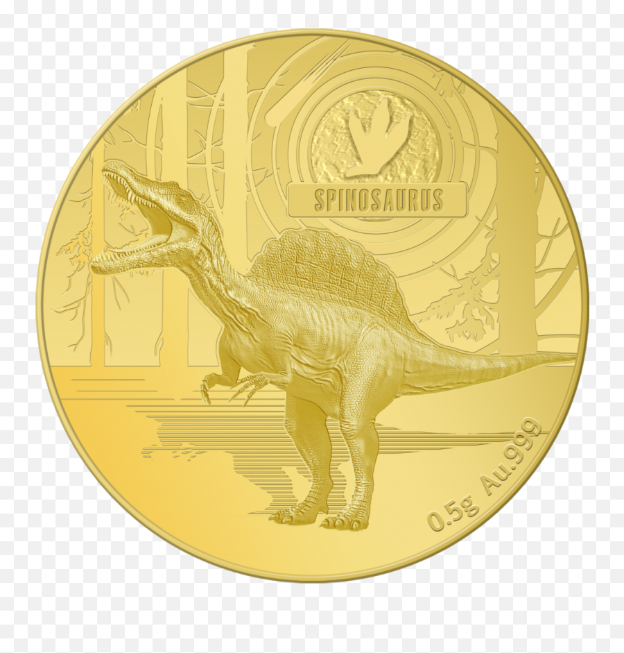 Spinosaurus Dinosaurs 05g Gold Coin 10 Solomon Islands 2021 Emoji,Spinosaurus Png