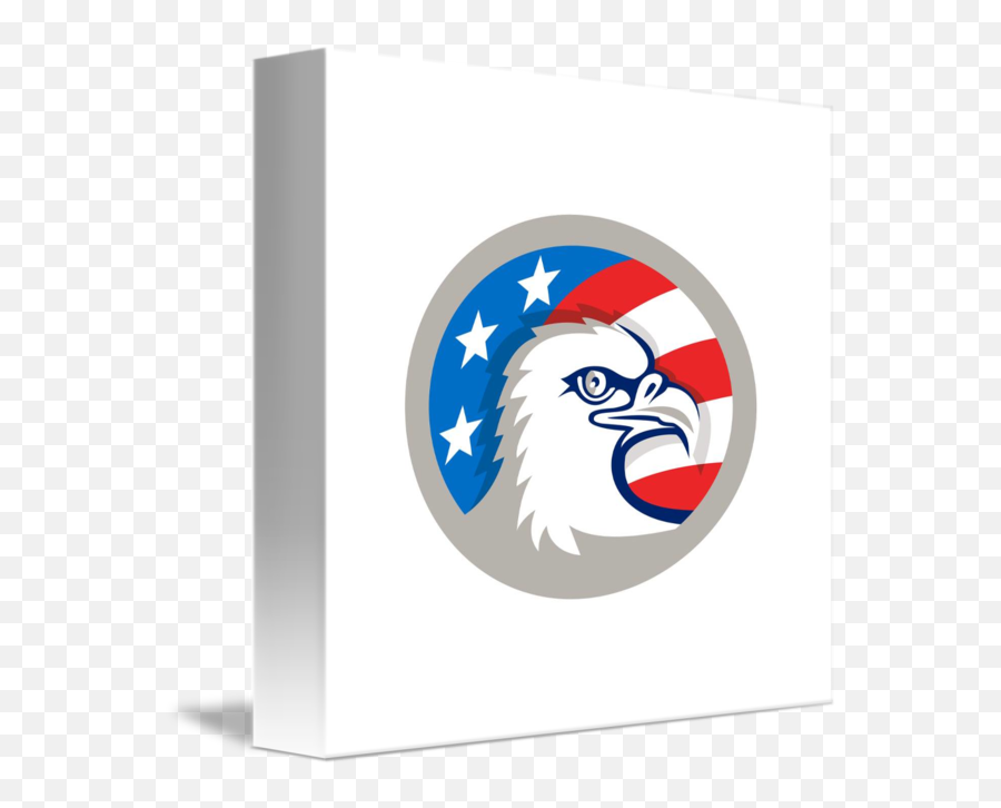 Bald Eagle Head Usa Flag Oval Retro By Aloysius Patrimonio Emoji,American Flag Eagle Png