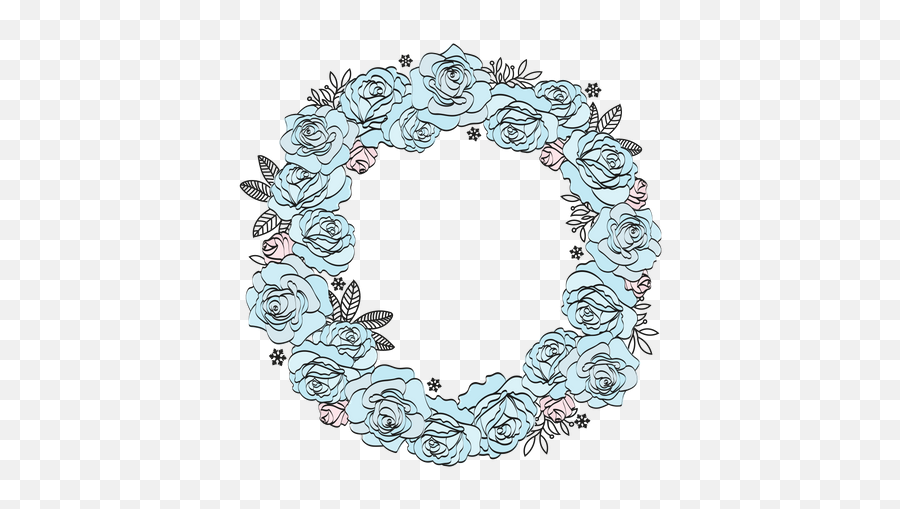 Best Premium Blue Roses Wedding Flower Wreath Illustration Emoji,Flower Wreath Png