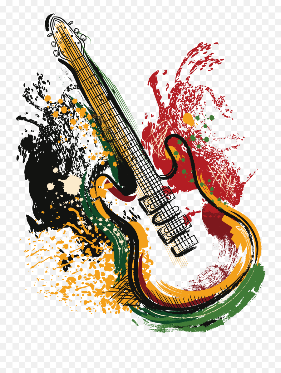 Download Art Electric Poster Guitar Vector Grunge Clipart - Electric Guitar Art Png Emoji,Grunge Png