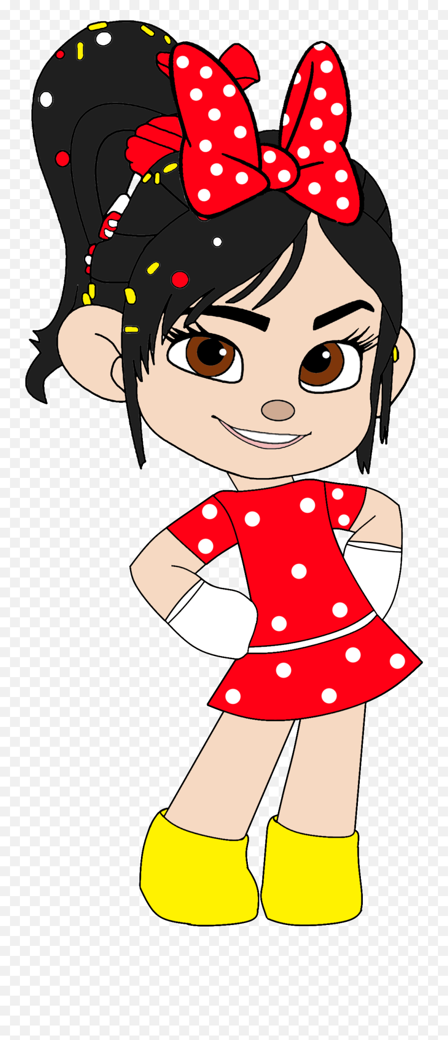 Vanellope As Minnie Mouse With A Bow - Ralph Emoji,Minnie Mouse Bow Clipart