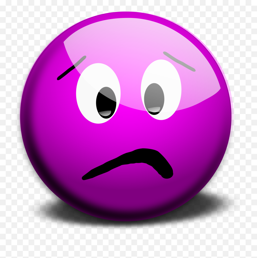 Illustration - Purple Worried Face Emoji,Smiley Face Png