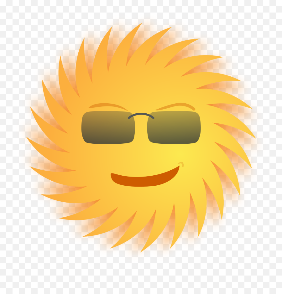 Cool Sun With The Glasses Clipart Free - Sun Clip Art Emoji,Glasses Clipart