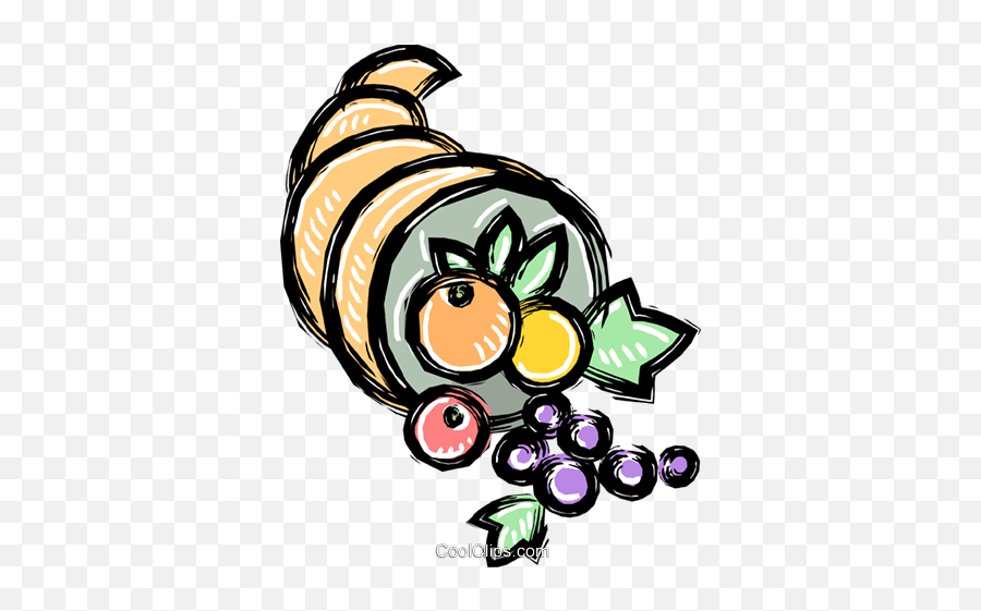 Cornucopia With Fruits Royalty Free Vector Clip Art - Diamond Emoji,Cornucopia Clipart