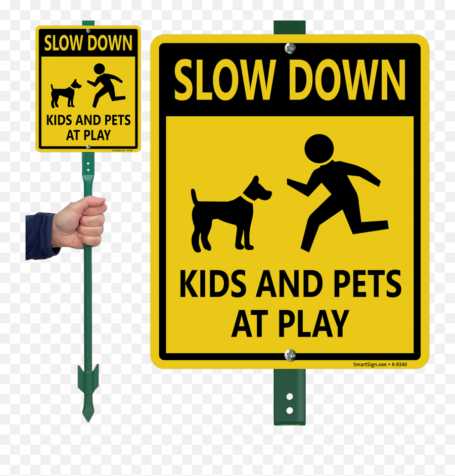 Post This Sign To Reduce The Risk Of Motor Vehicles Accidentally Hitting Kids Or Pets - Signs With Pictogram Help Approaching Motorists Respond To Emoji,Kids Playing Png