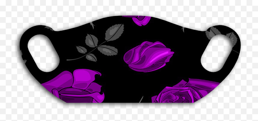 Purple Roses Face Cover - Face Covers Made In The Usa Emoji,Purple Rose Png