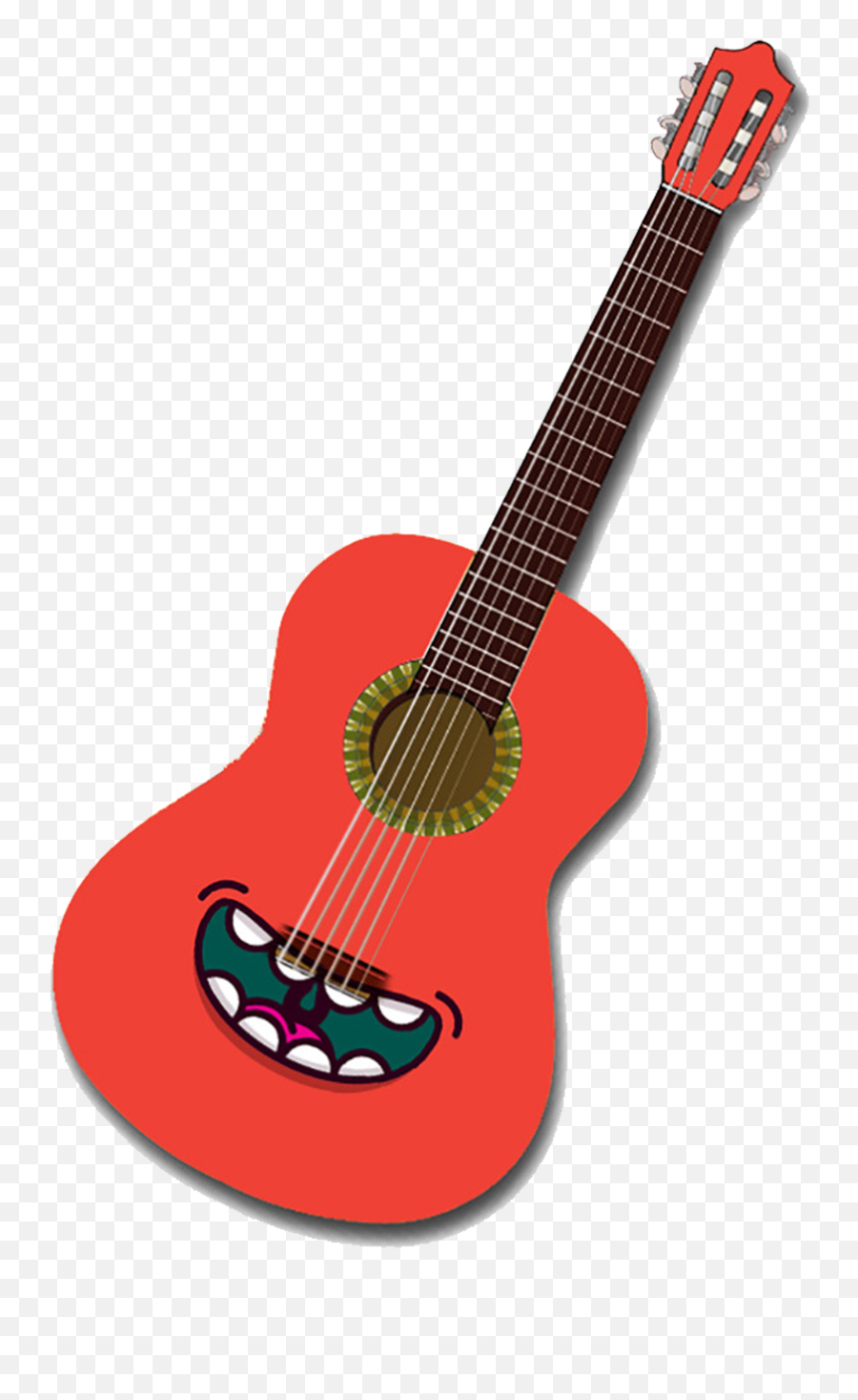 Transparent Background Guitar Cartoon Png Clipart - Full Emoji,Acoustic Guitar Transparent Background
