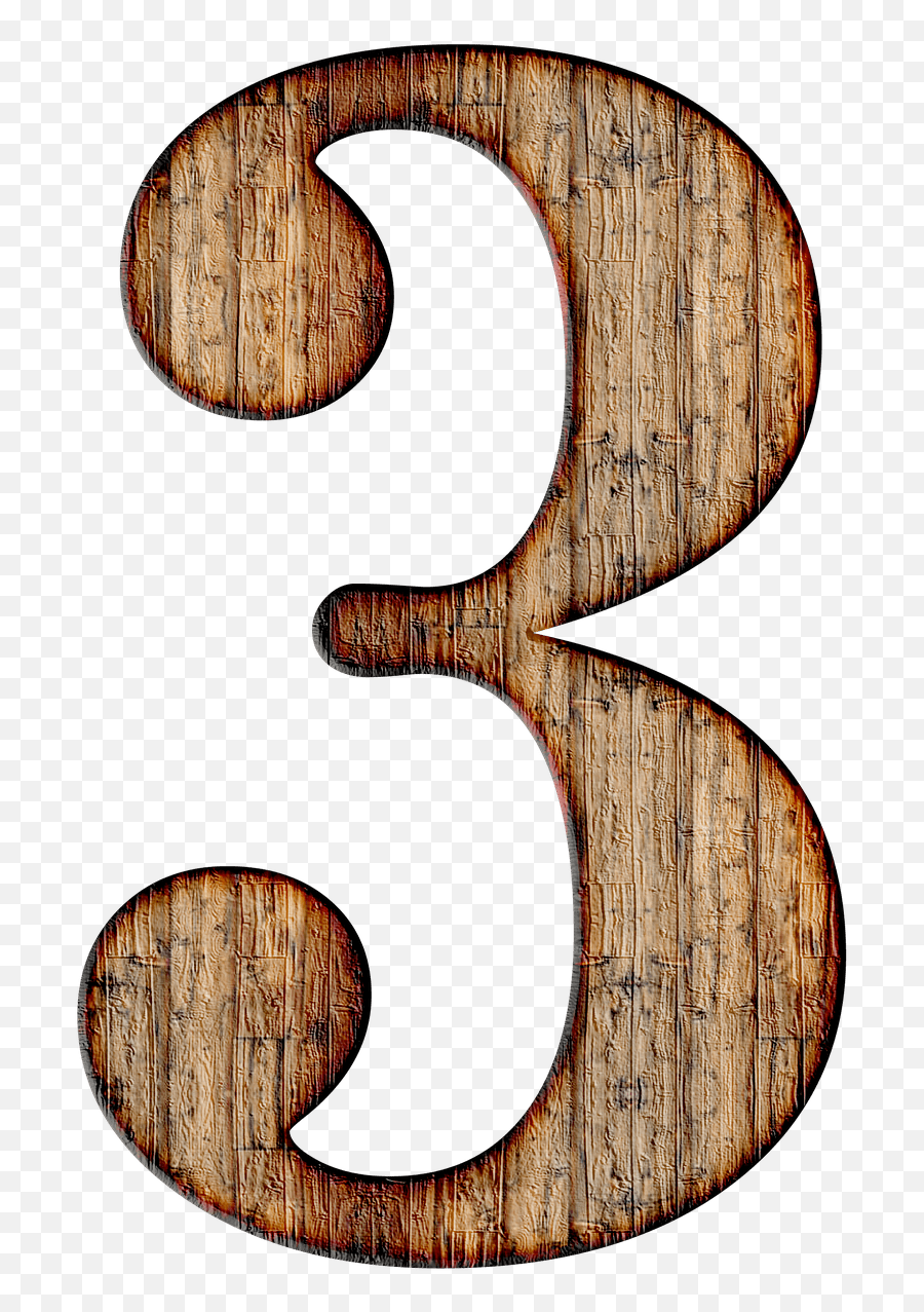 Wooden Number 3 Transparent Png - Wood Number 3 Emoji,Number 3 Png