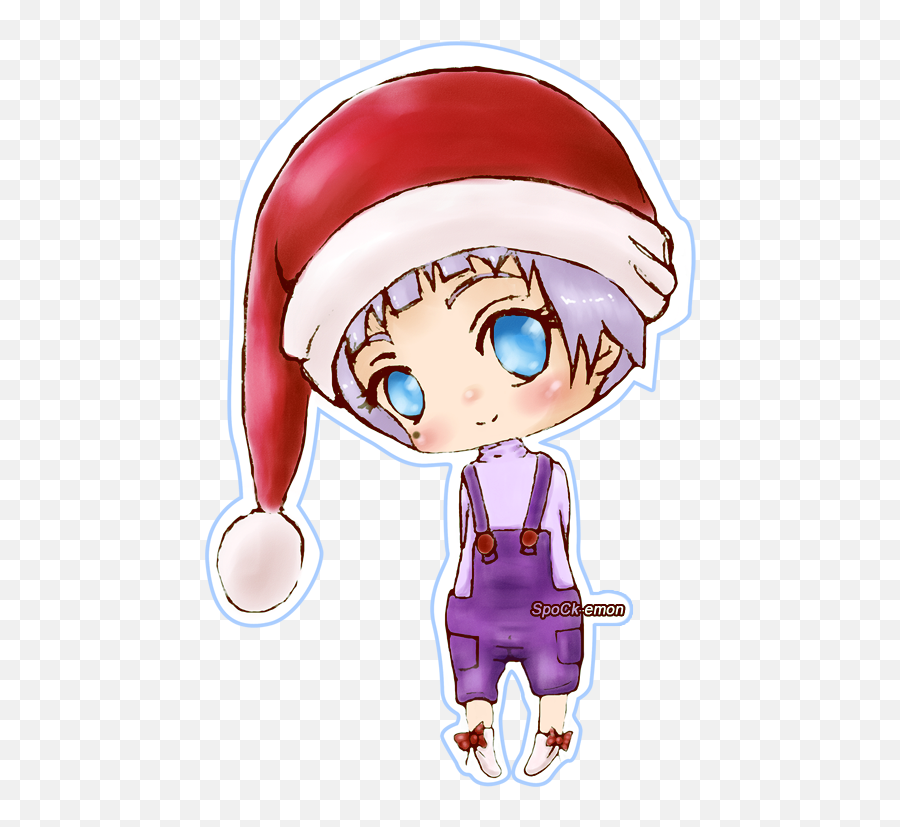 Download Hd Ai In Santa - Chibi Boy With Christmas Hat Christmas Hat Chibi Emoji,Christmas Hat Transparent