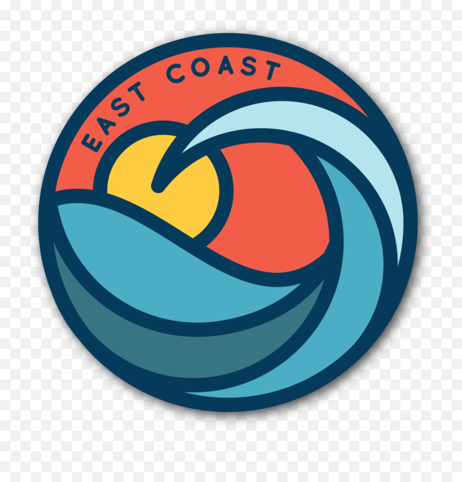 East Coast Stickers Emoji,Wave Logo Design