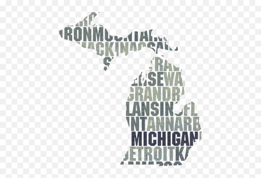 Michigan State Outline Word Map Throw - Michigan Word Map Emoji,Michigan Outline Png