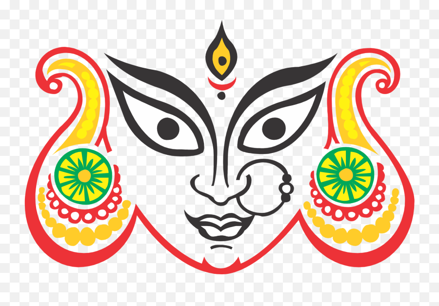 Durga Maa Face Png - Maa Durga Clipart Png Emoji,Face Png