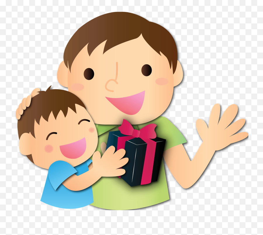Fathers Day Gift From Son Clipart - Shopping For Father Day Gift Cartoon Emoji,Fathers Day Clipart