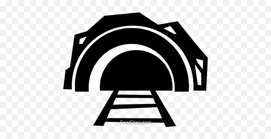 Train Tracks Leading Into A Tunnel Royalty Free Vector Clip Emoji,Train Tracks Clipart