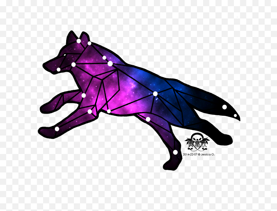 Gray Wolf Tattoo Constellation Lupus Drawing - Constellation Howling Galaxy Wolf Pack Emoji,Constellation Png