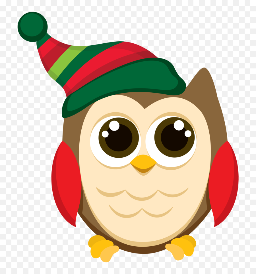Christmas Owl Clipart - Christmas Owl Png Emoji,December Clipart