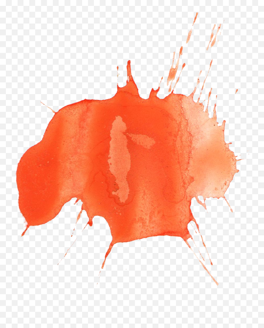 12 Orange Watercolor Splatter Png Transparent Onlygfxcom - Watercolor Painting Emoji,Red Paint Splatter Png