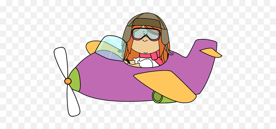 Airplane Clip Art - Girl In Airplane Clipart Emoji,Airplane Clipart