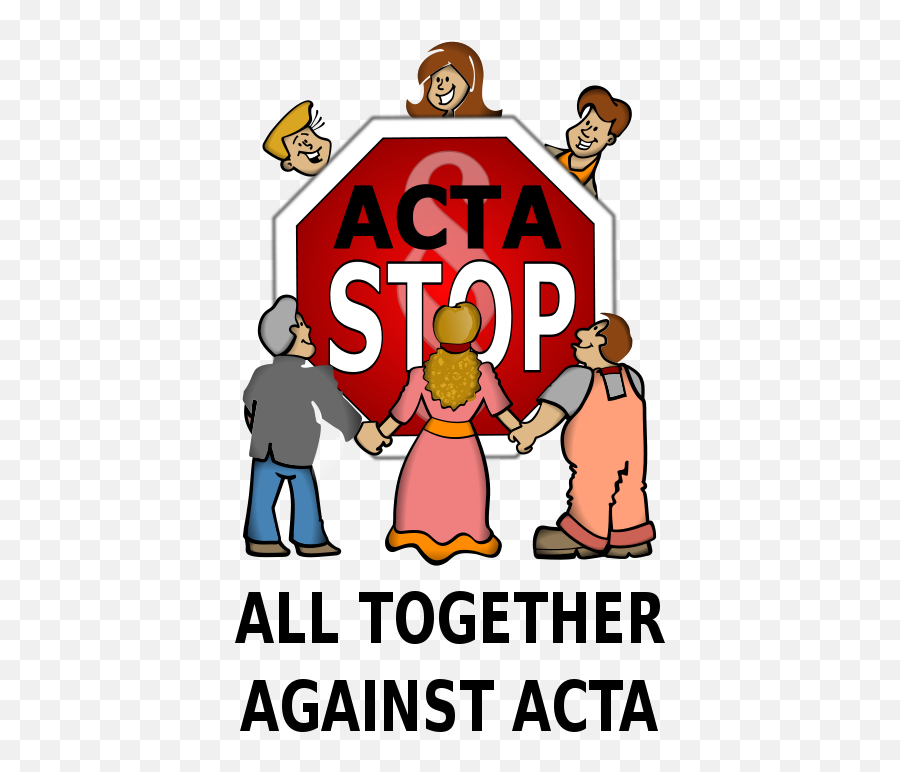 Free Clip Art Stop Acta By Piotrsy - Sharing Emoji,Stop Clipart