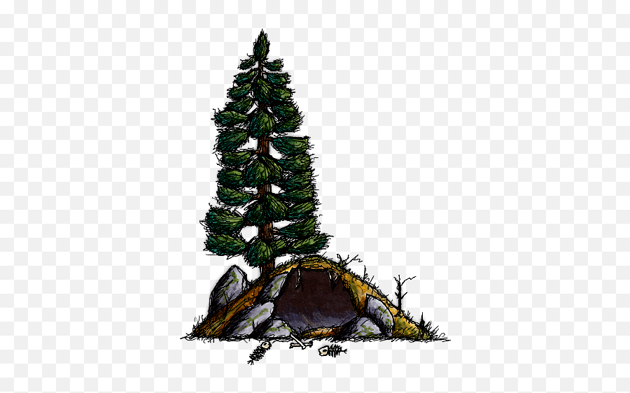 Bear Cave - Empty Just Left Tech Tree Onetech Emoji,Spruce Tree Clipart