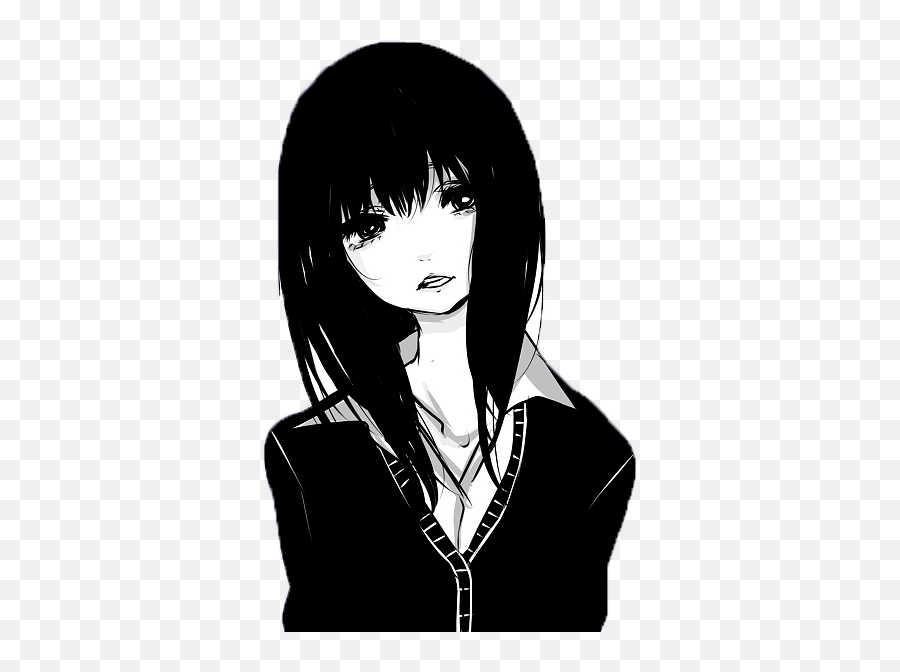 Black Anime Girl Png Transparent - Manga Girl Png Emoji,Anime Png