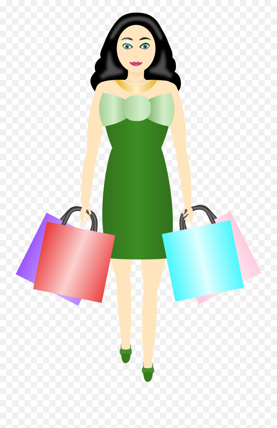 Woman Carrying Shopping Bags Clipart Free Download - Mulheres Com Sacolas Clipart Emoji,Shopping Bag Clipart