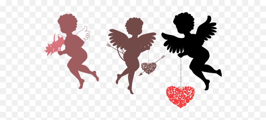 Cupid Qixi Festival Valentines Day Emoji,Heart Silhouette Png