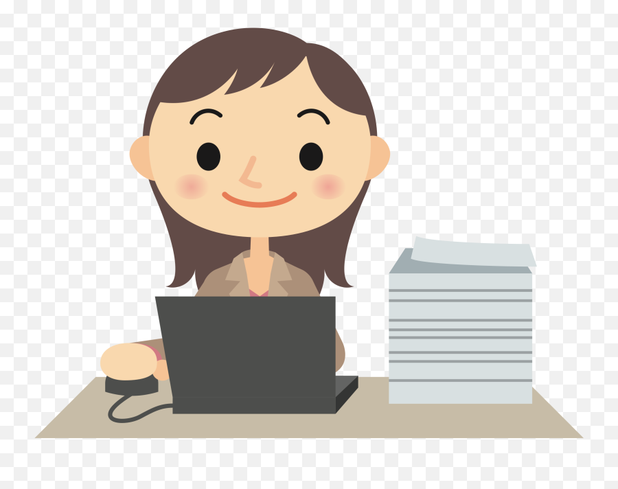 Questions Clipart Female - Woman At Computer Cartoon Emoji,Any Questions Clipart