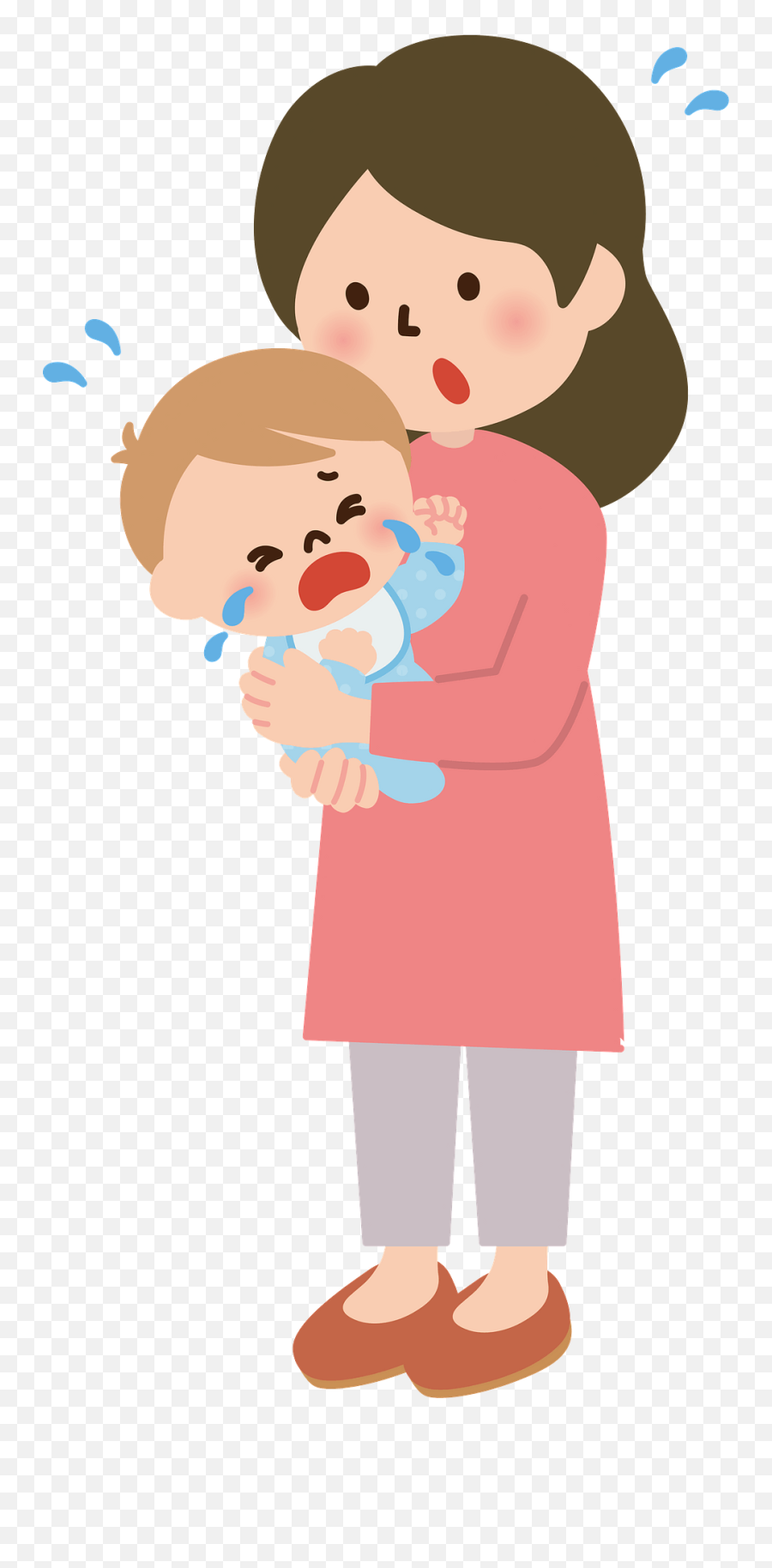 Mother Holds A Crying Baby Clipart Emoji,Mommy Clipart