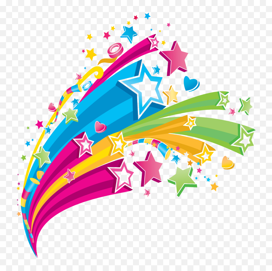 Colorful Rainbow Stars With The Lines - Background Star Vector Png Emoji,Stars Clipart