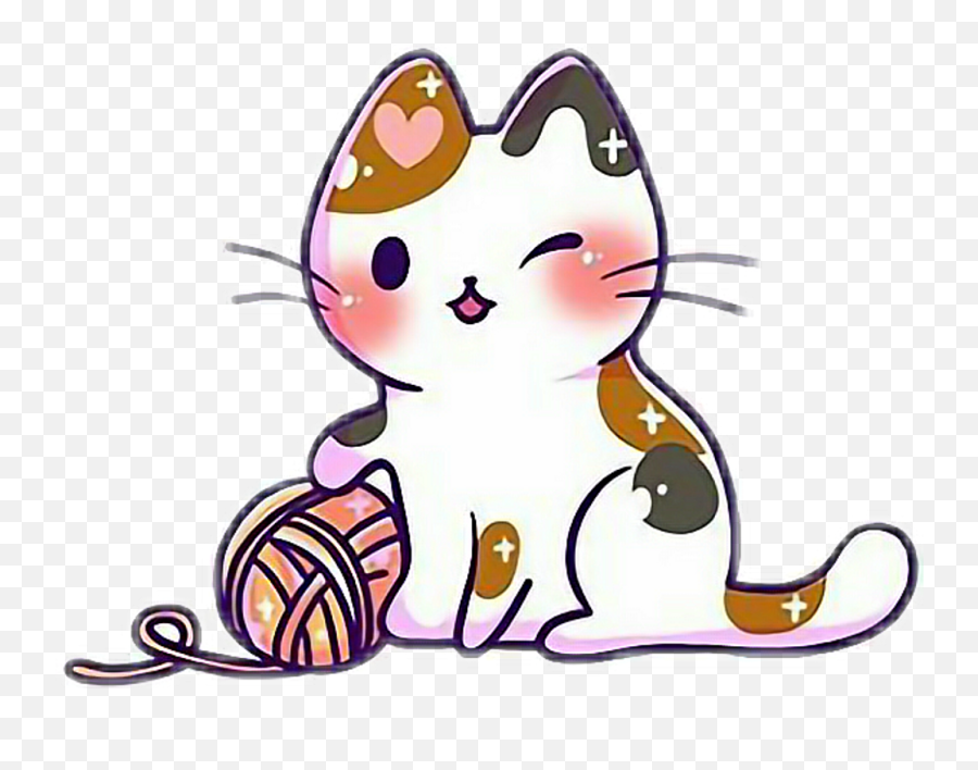 Kawaii Cute Cat Kitten Kitten Kittens Cats Catlove - Transparent Cartoon Cute Cat Emoji,Kitten Clipart