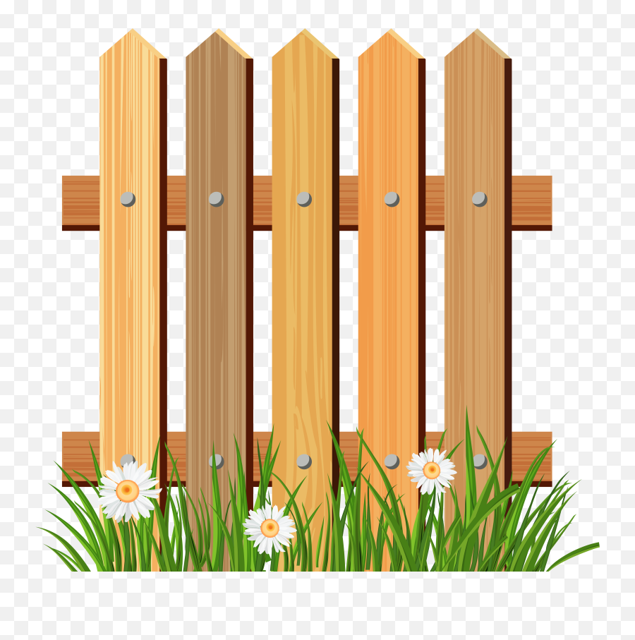 Wooden Garden Fence With Grass Png Clipart Wooden Garden - Fence Clipart Emoji,Cartoon Png