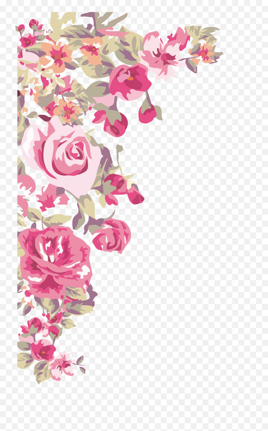 Clip Art Flowers Free Download Techflourish - Pink Flower Papel De Parede Flores No Canto Emoji,Border Png