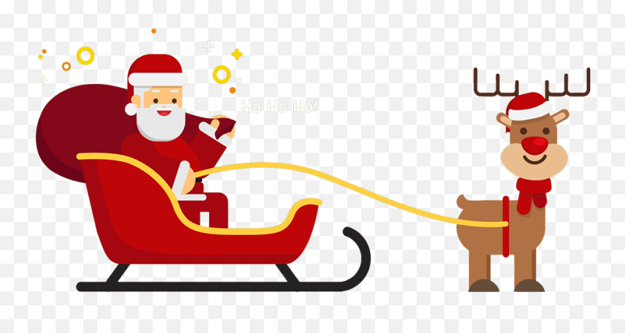 Free Cute Santa Sleigh Clipart For - Santa Sleigh Clipart Emoji,Santa Sleigh Clipart