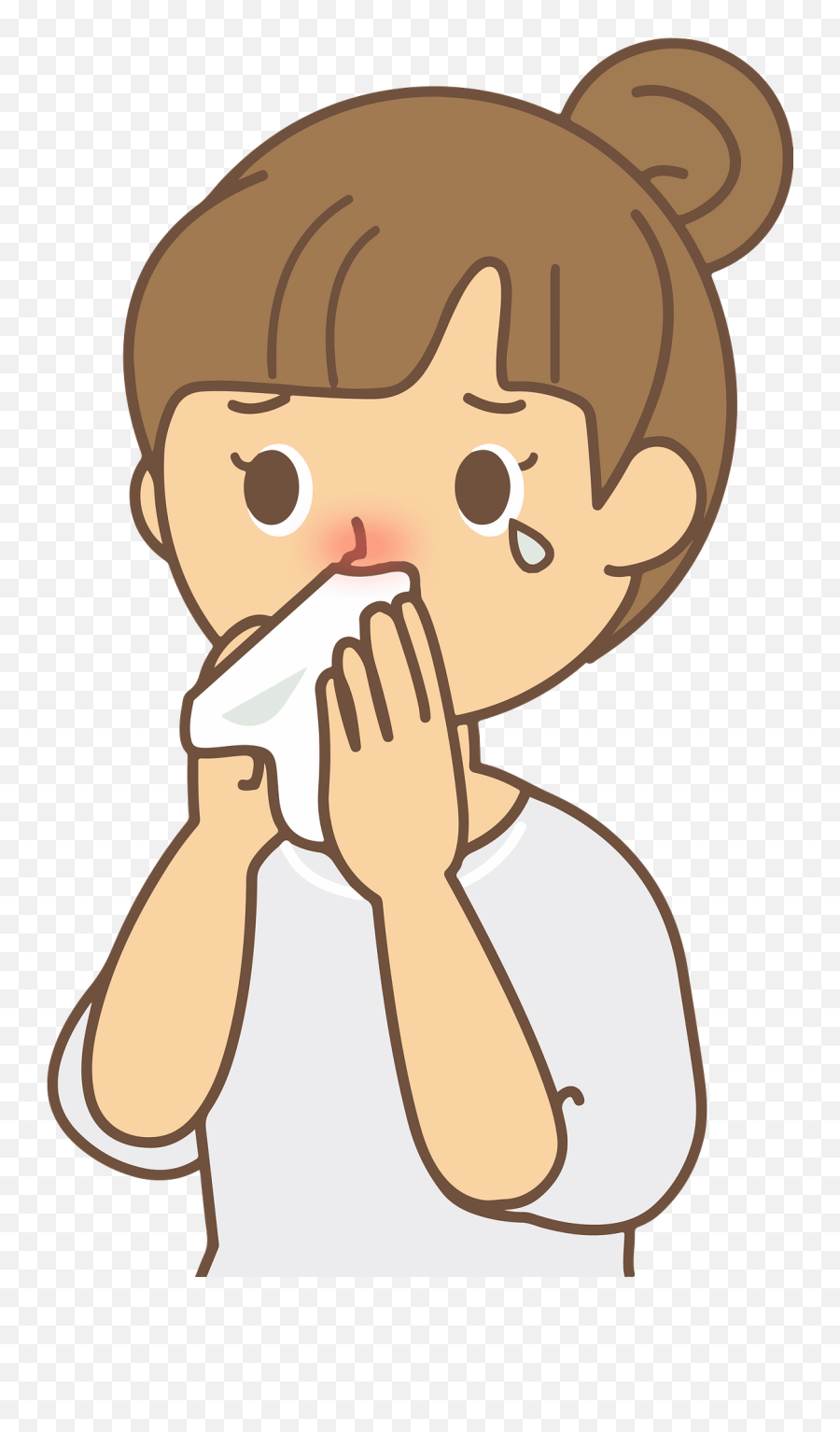 Woman With A Runny Nose Clipart - Clipart Runny Nose Cartoon Emoji,Nose Clipart