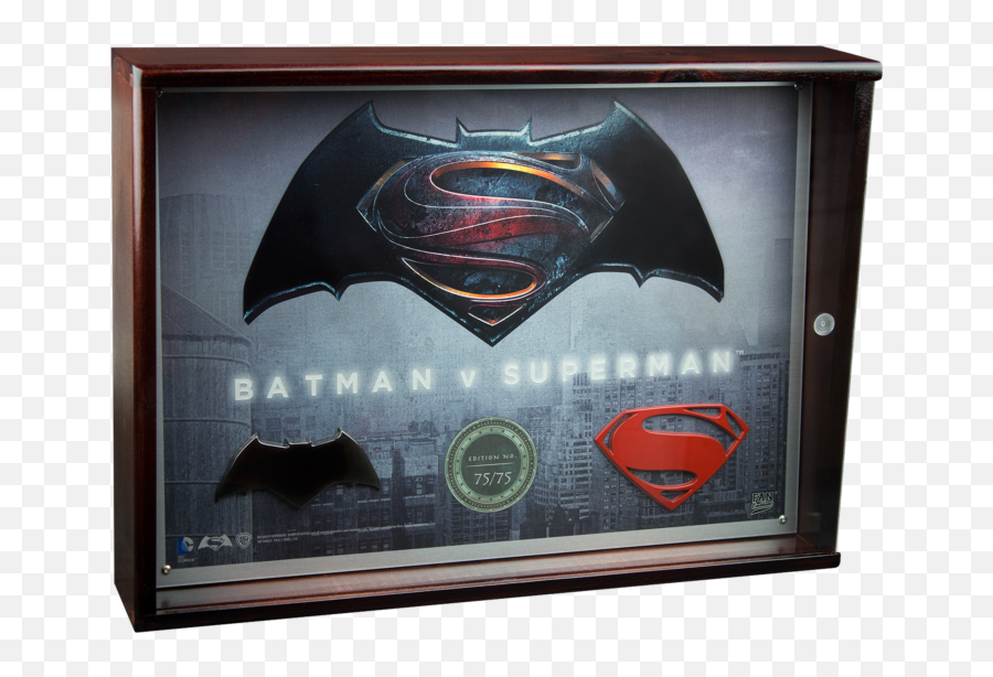 Batman V Superman Dawn Of Justice - Limited Edition Metal Collectors Plaque Superhero Emoji,Batman Vs Superman Logo