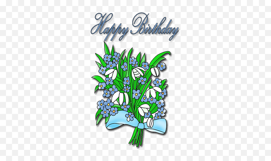 Funny Birthday Card Messages - Floral Emoji,Forget Me Not Flowers Clipart