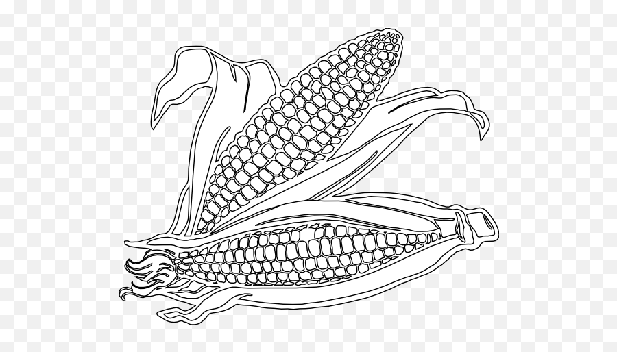 Corn Clipart Black And White Png - Corn Clipart Black And White Png Emoji,Corn Clipart Black And White