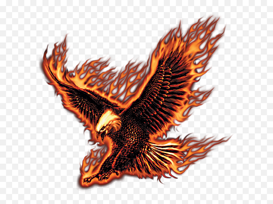 Download Jpg Black And White Library Flying Fire Eagle - Eagle Png Black Background Emoji,Eagle Png