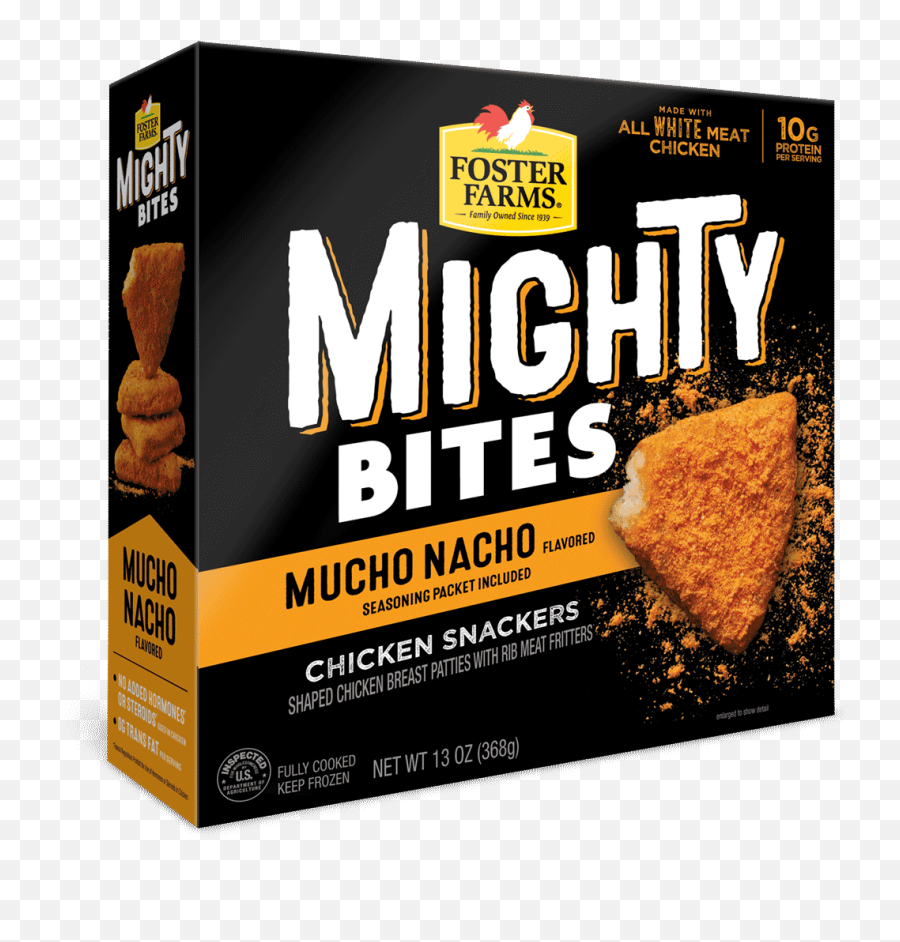 Mucho Nacho Mighty Bites Products Foster Farms Nachos Emoji,Foster Farms Logo