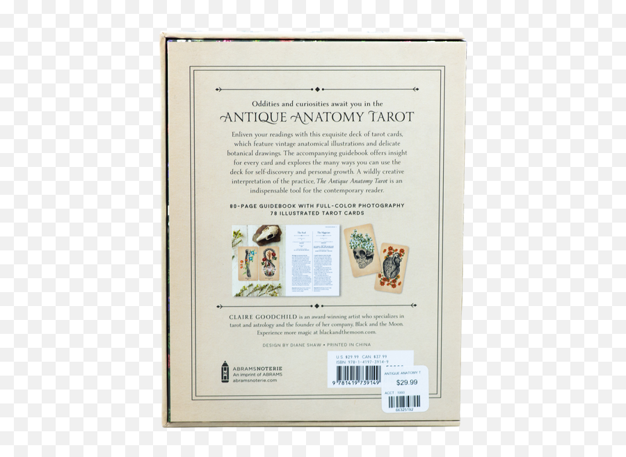 The Antique Anatomy Tarot - Deck U0026 Guidebook For The Modern Reader By Claire Goodchild Emoji,Tarot Cards Png