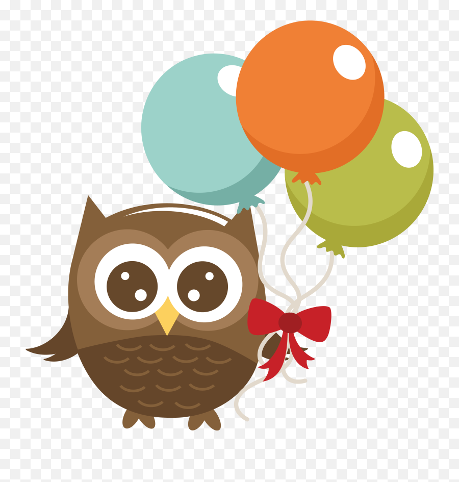 Owl Holding Balloons 03 - 1413 8miss Kate Cuttables Owl Emoji,Owl Silhouette Clipart