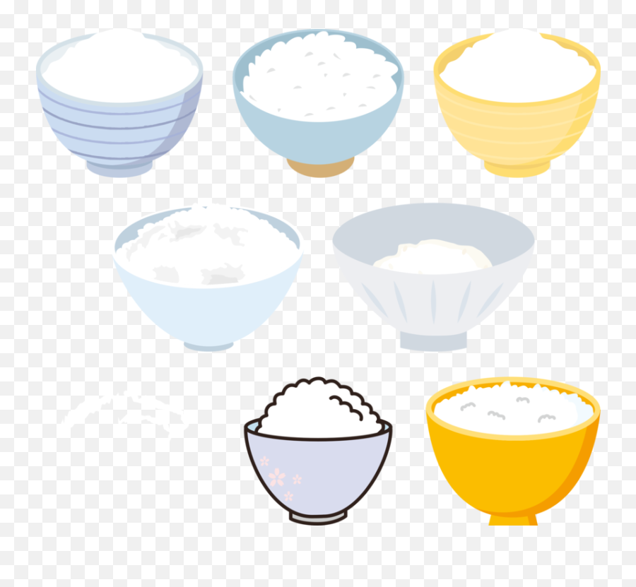Download Japanese Cuisine Sushi Food - Bowls Of Rice Cartoon Emoji,Rice Clipart