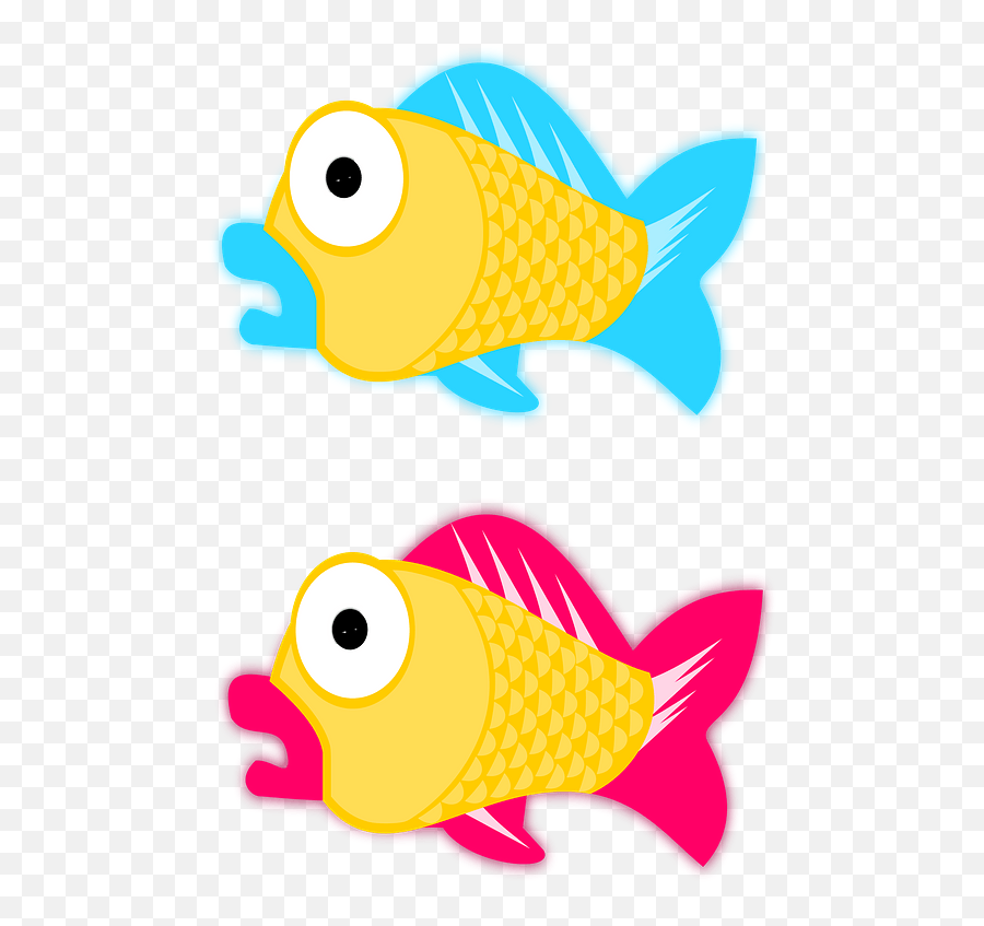 Yellow Fish With Blue And Pink Fins Clipart Free Download Emoji,Coral Reef Clipart